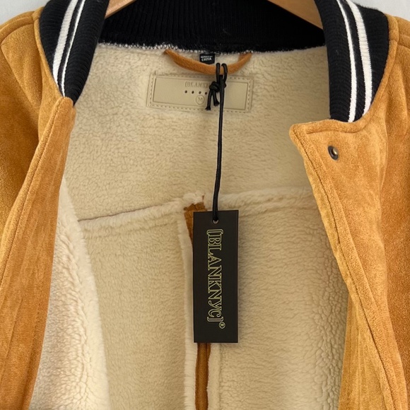 NWT - [Blank NYC] Women’s Varsity Jacket Faux Suede Bomber, Size M - Picture 7 of 11